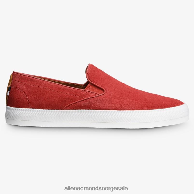 nei Allen Edmonds menn holden beach slip-on karmosinrødt semsket skinn 64B6Z386