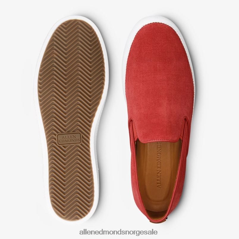 nei Allen Edmonds menn holden beach slip-on karmosinrødt semsket skinn 64B6Z386