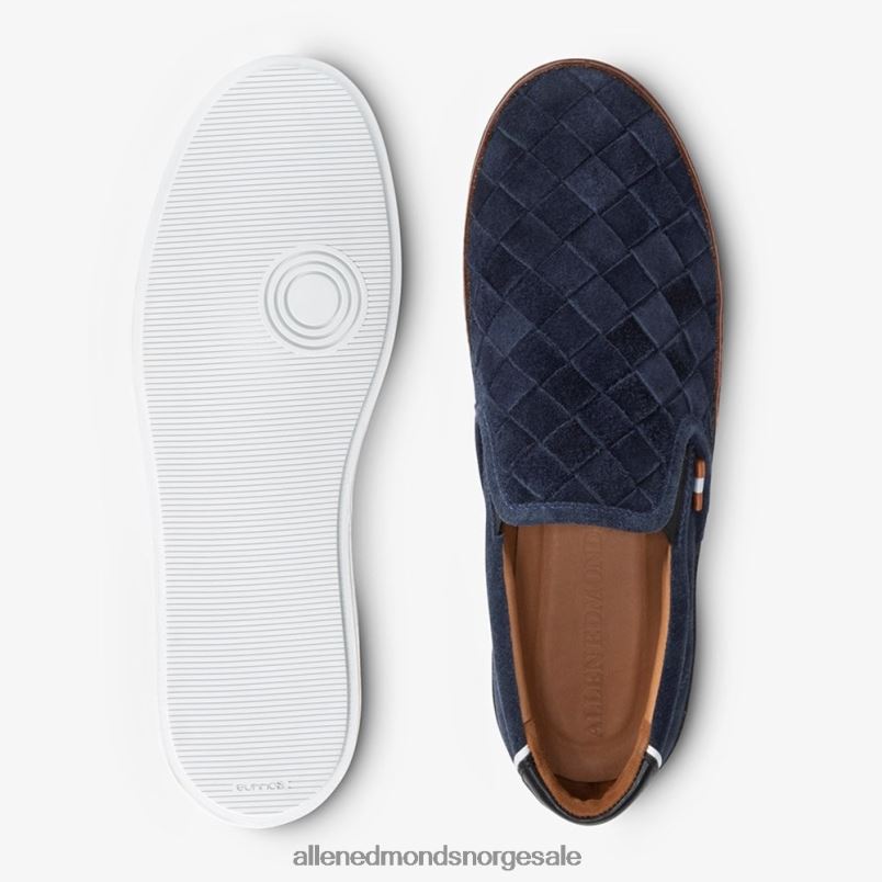nei Allen Edmonds menn alfavevde slip-on sneaker sjømarin semsket skinn 64B6Z316