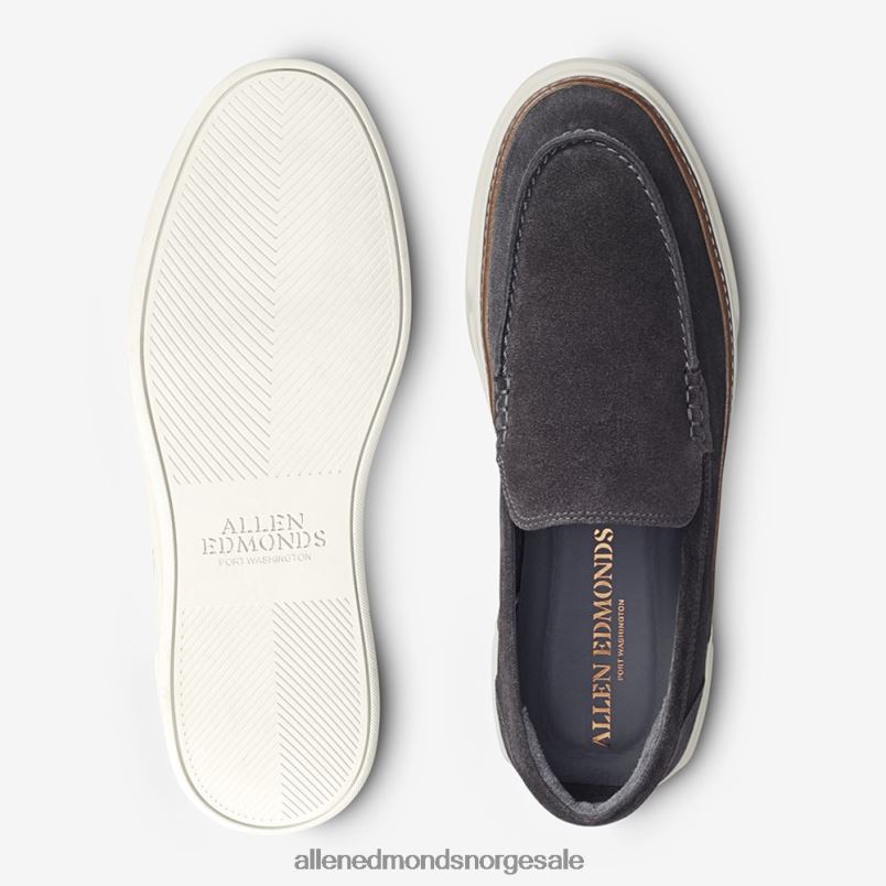nei Allen Edmonds menn burke venetiansk slip-on joggesko grå semsket skinn 64B6Z458