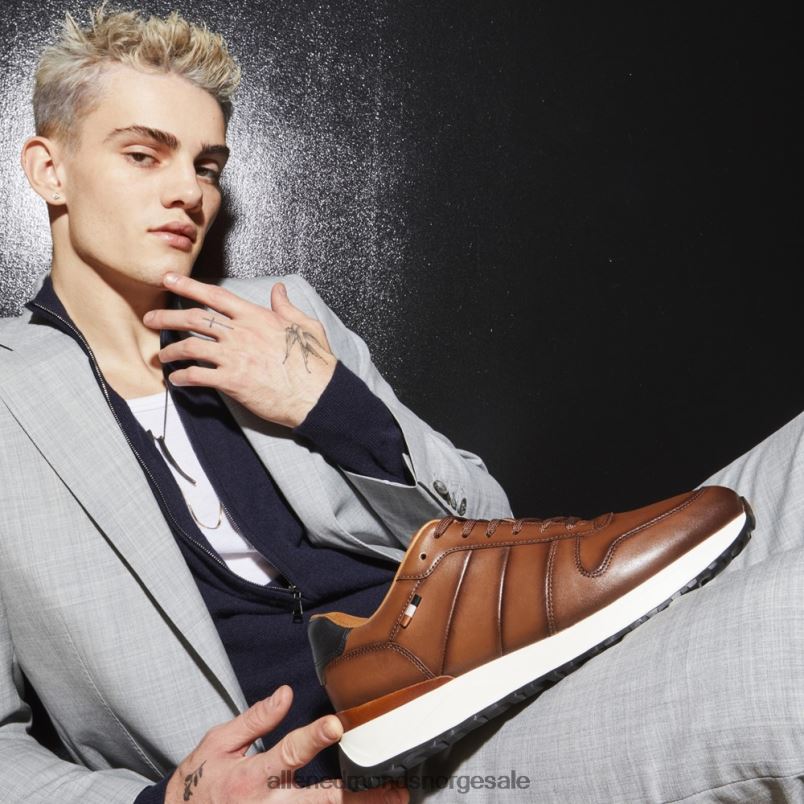 nei Allen Edmonds menn lawson sneaker med snøre kastanjeskinn 64B6Z335