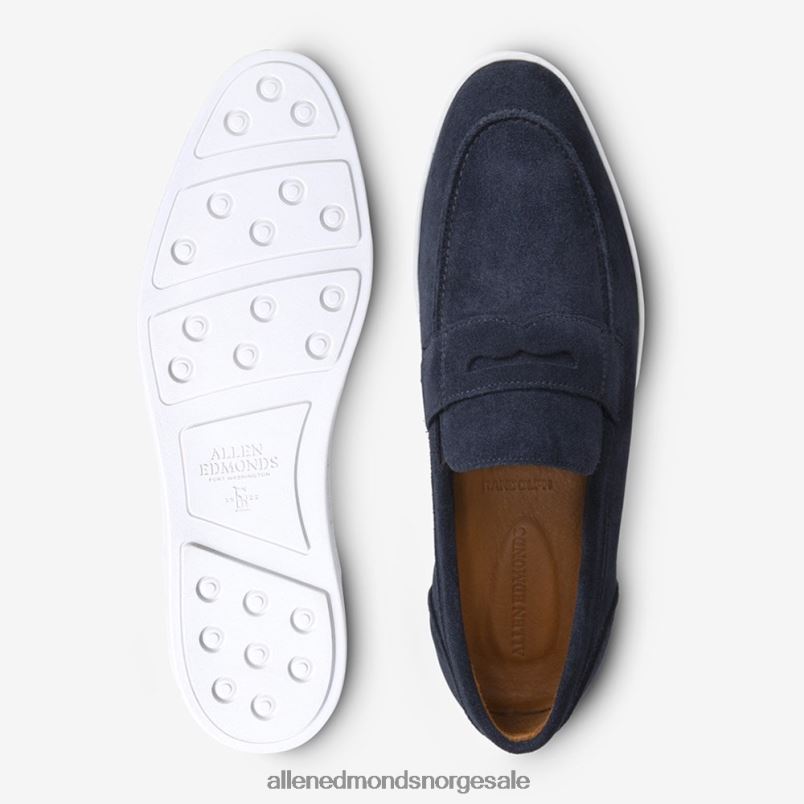 nei Allen Edmonds menn randolph slip-on joggesko marineblå semsket skinn 64B6Z18