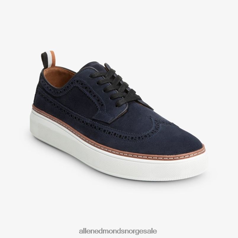 nei Allen Edmonds menn tremont derbysneaker i semsket skinn marinen 64B6Z453