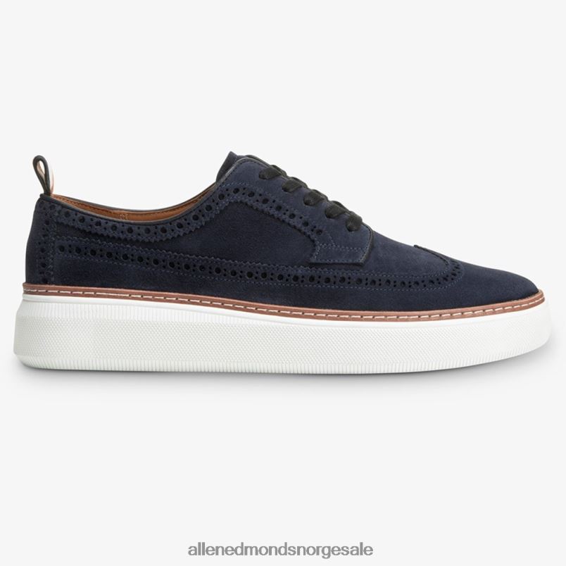 nei Allen Edmonds menn tremont derbysneaker i semsket skinn marinen 64B6Z453