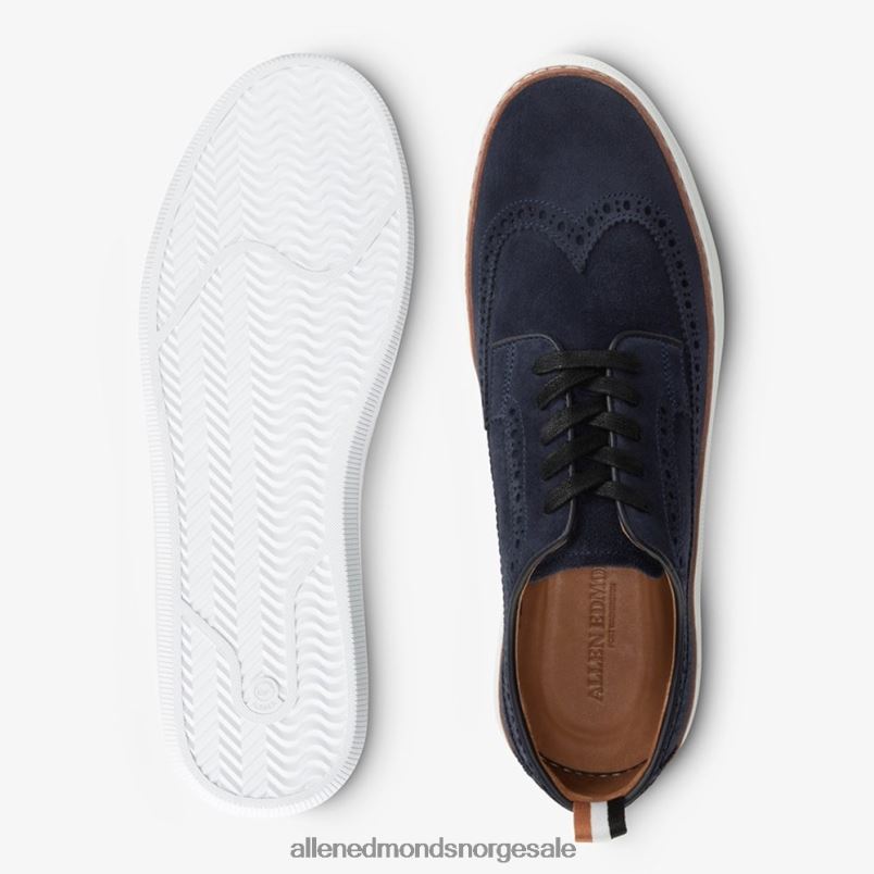 nei Allen Edmonds menn tremont derbysneaker i semsket skinn marinen 64B6Z453
