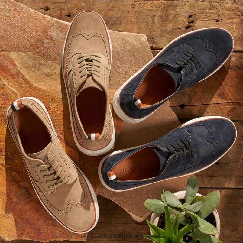 nei Allen Edmonds menn tremont derbysneaker i semsket skinn marinen 64B6Z453