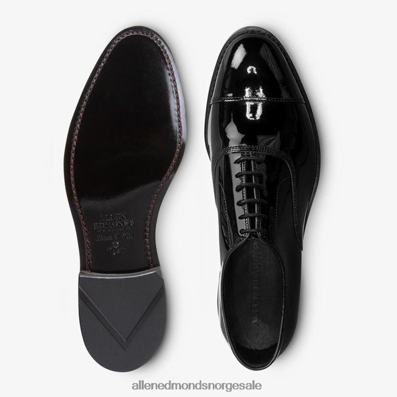 nei Allen Edmonds menn park avenue cap-toe oxford dress sko svart patent 64B6Z10