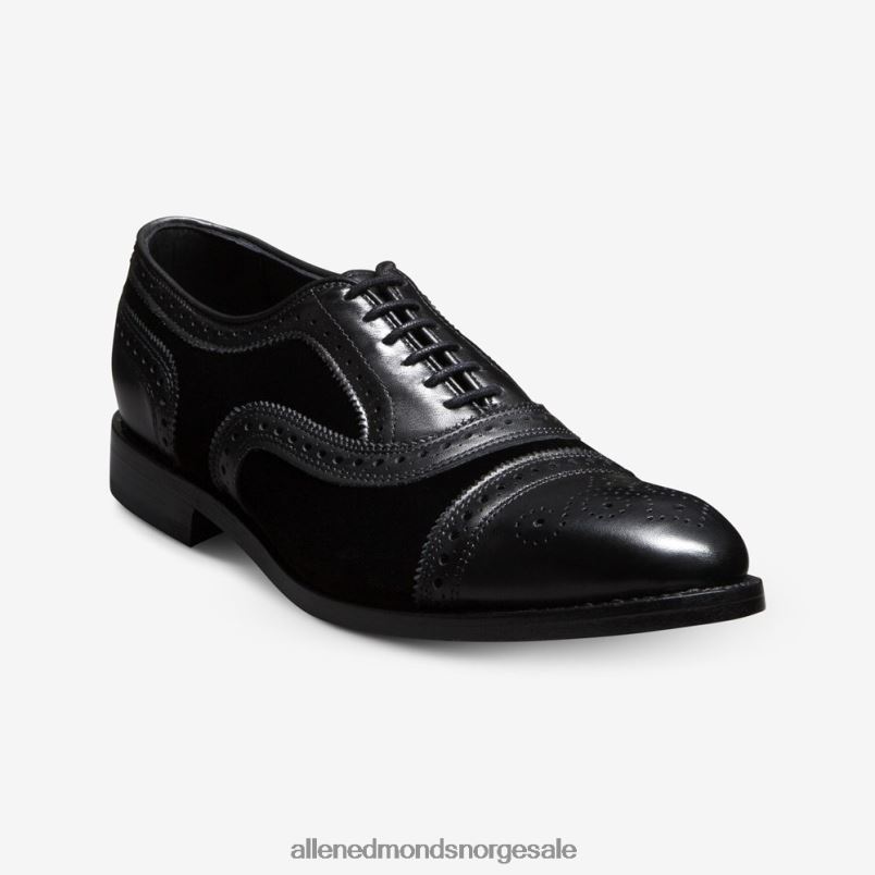 nei Allen Edmonds menn strand cap-toe oxford dress sko Svart velvet 64B6Z103