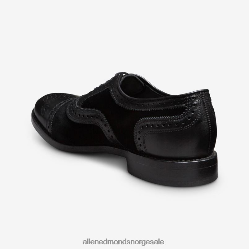 nei Allen Edmonds menn strand cap-toe oxford dress sko Svart velvet 64B6Z103