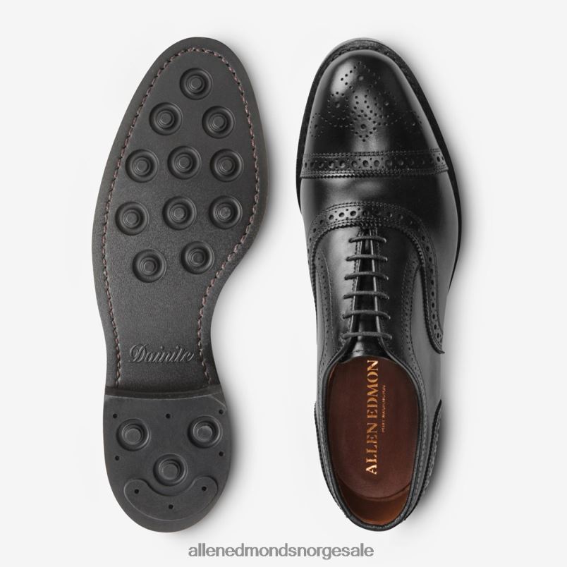 nei Allen Edmonds menn strand cap-toe oxford dress sko med dainite såle svart 64B6Z29