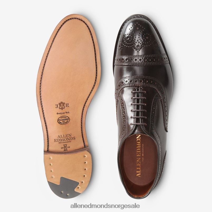 nei Allen Edmonds menn strand shell cordovan cap-toe oxford dress sko brun cordovan 64B6Z294