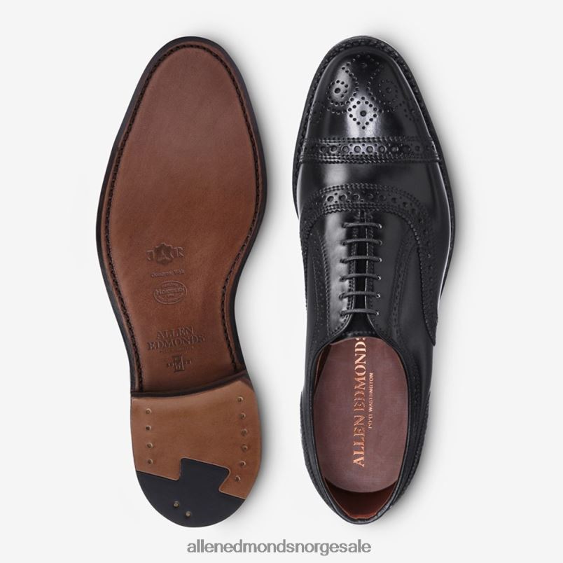 nei Allen Edmonds menn strand shell cordovan cap-toe oxford dress sko svart cordovan 64B6Z296