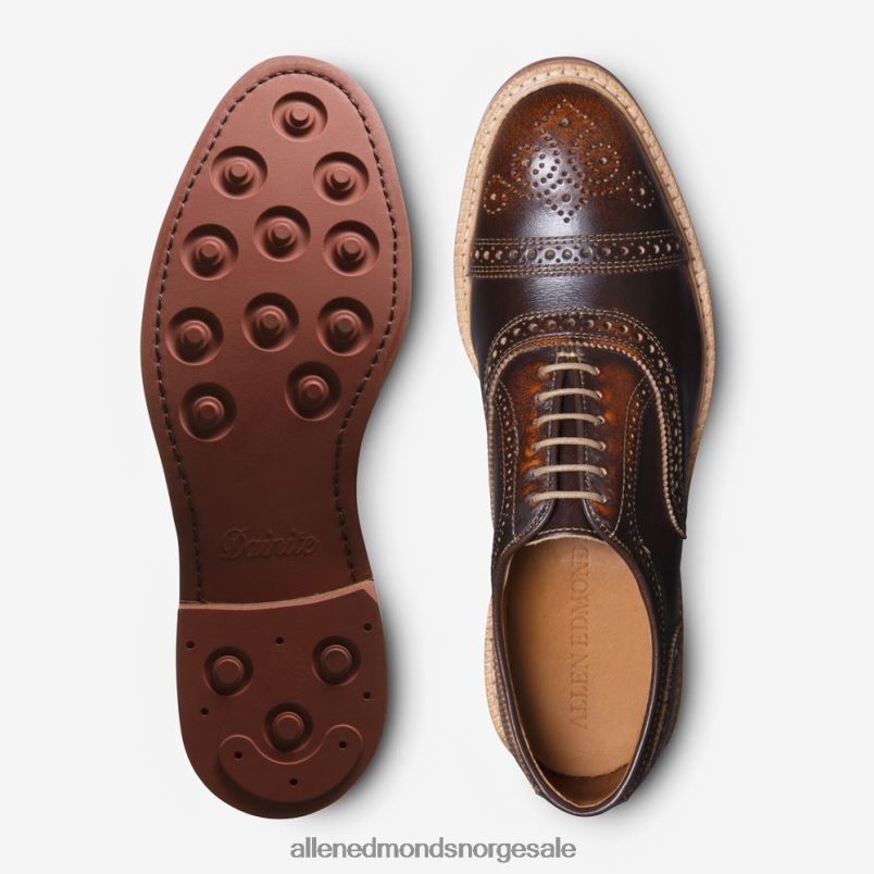 nei Allen Edmonds menn strandmok cap-toe oxford med dainite gummisåle brun 64B6Z224