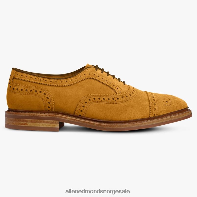 nei Allen Edmonds menn strandmok cap-toe oxford med dainite gummisåle gurkemeie semsket skinn 64B6Z247