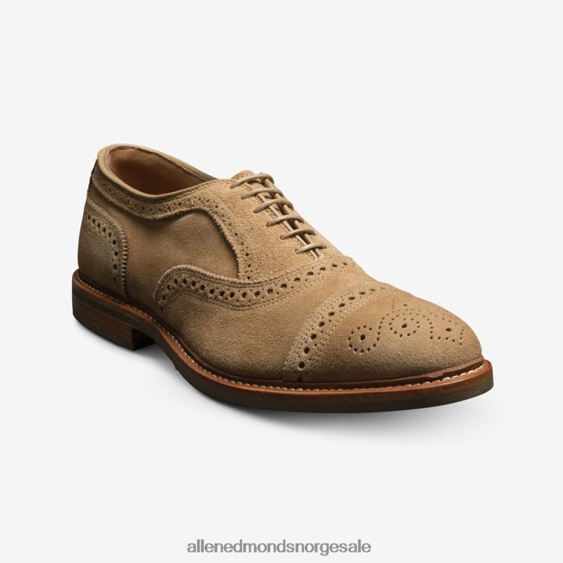 nei Allen Edmonds menn strandmok cap-toe oxford med dainite gummisåle kamel semsket skinn 64B6Z245