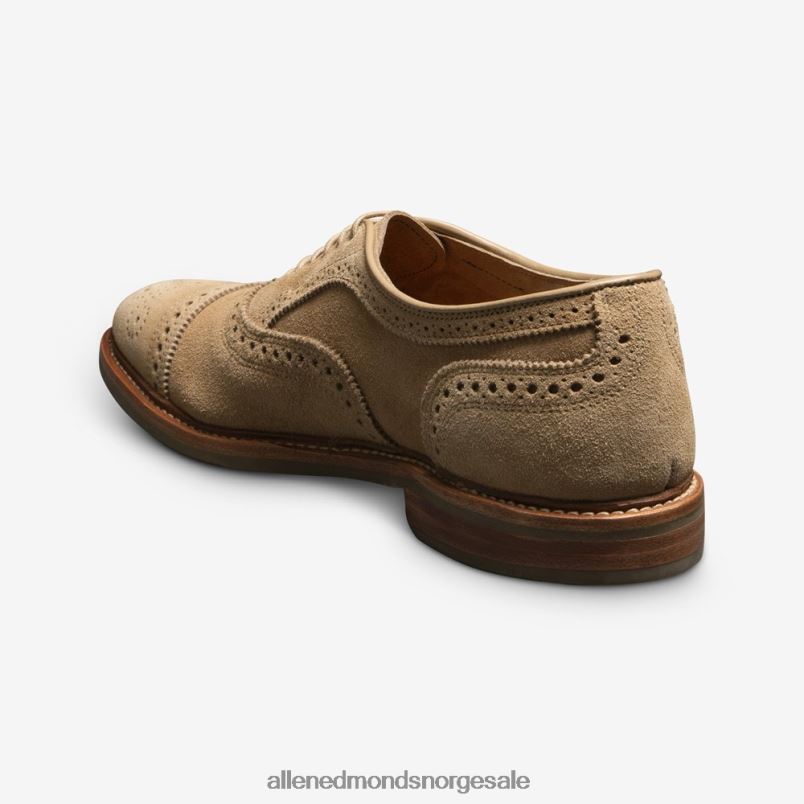 nei Allen Edmonds menn strandmok cap-toe oxford med dainite gummisåle kamel semsket skinn 64B6Z245