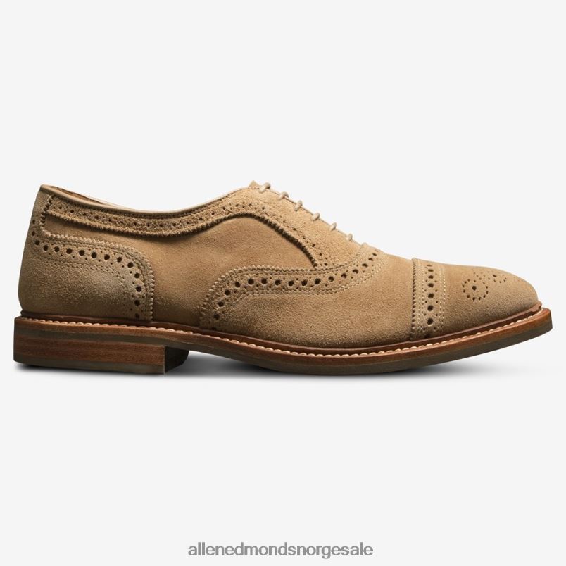 nei Allen Edmonds menn strandmok cap-toe oxford med dainite gummisåle kamel semsket skinn 64B6Z245