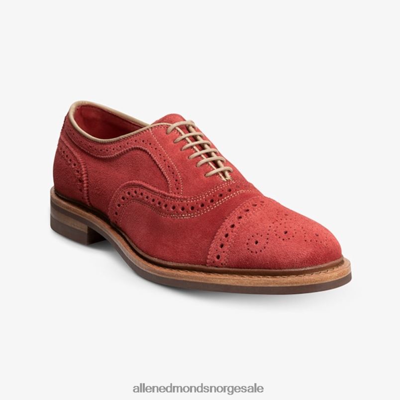 nei Allen Edmonds menn strandmok cap-toe oxford med dainite gummisåle karmosinrødt semsket skinn 64B6Z246