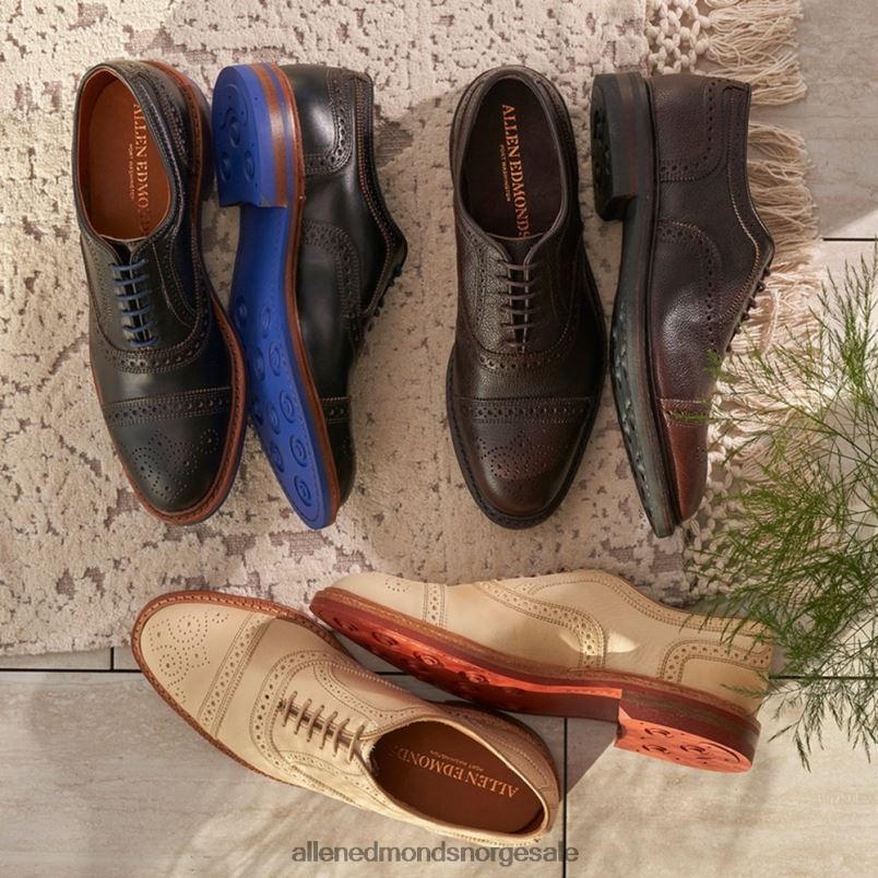 nei Allen Edmonds menn strandmok cap-toe oxford med dainite gummisåle svart 64B6Z226