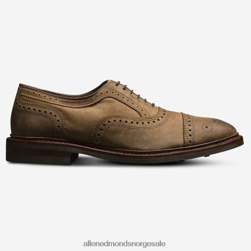 nei Allen Edmonds menn strandmok cap-toe oxford med dainite gummisåle tan nubuck 64B6Z244