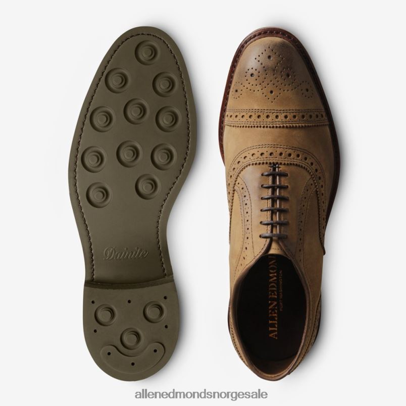 nei Allen Edmonds menn strandmok cap-toe oxford med dainite gummisåle tan nubuck 64B6Z244
