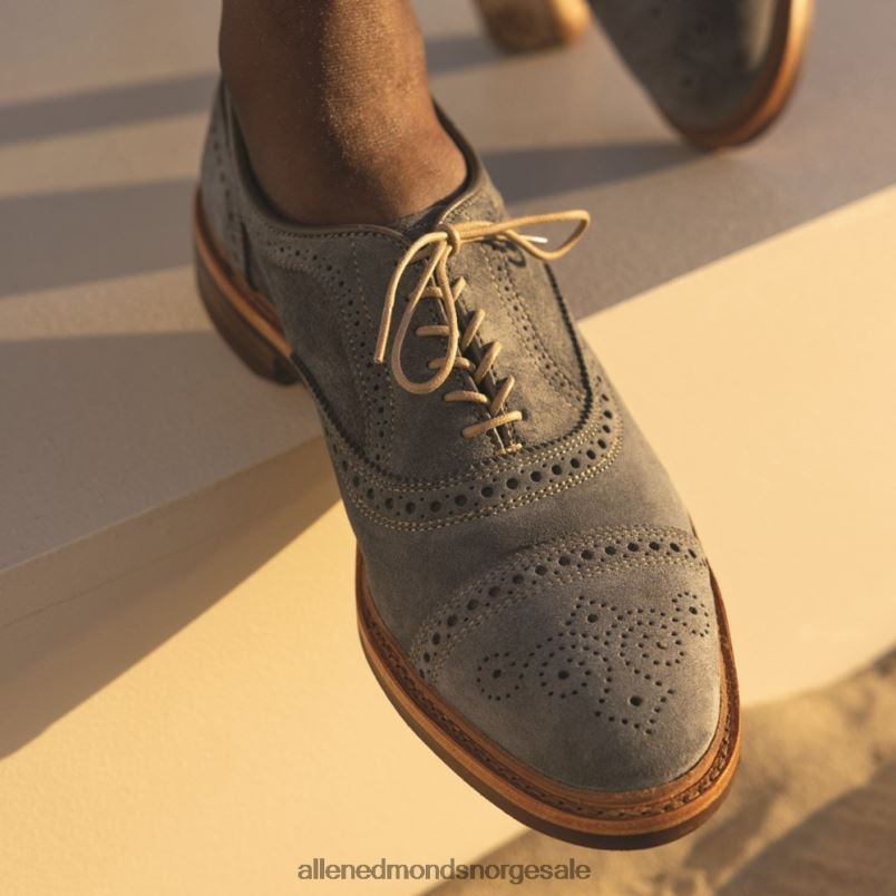 nei Allen Edmonds menn strandmok semsket cap-toe oxford med dainite gummisåle skifergrå semsket skinn 64B6Z20