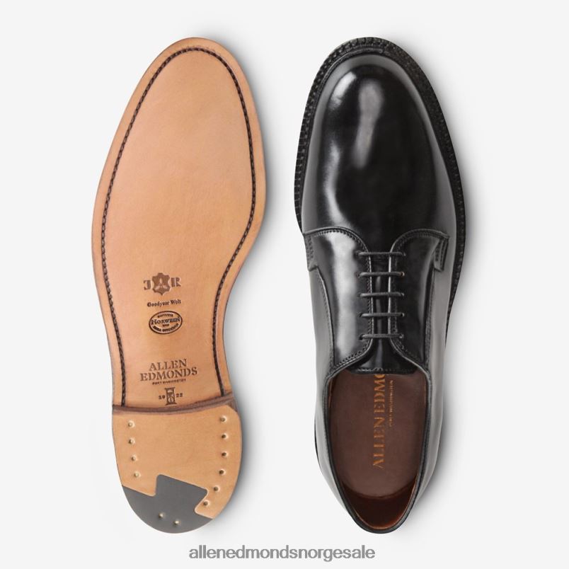 nei Allen Edmonds menn leeds shell cordovan derby dress shoe svart cordovan 64B6Z80
