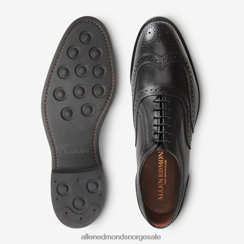 nei Allen Edmonds menn mcallister vingetip oxford dress sko med dainite såle svart 64B6Z354