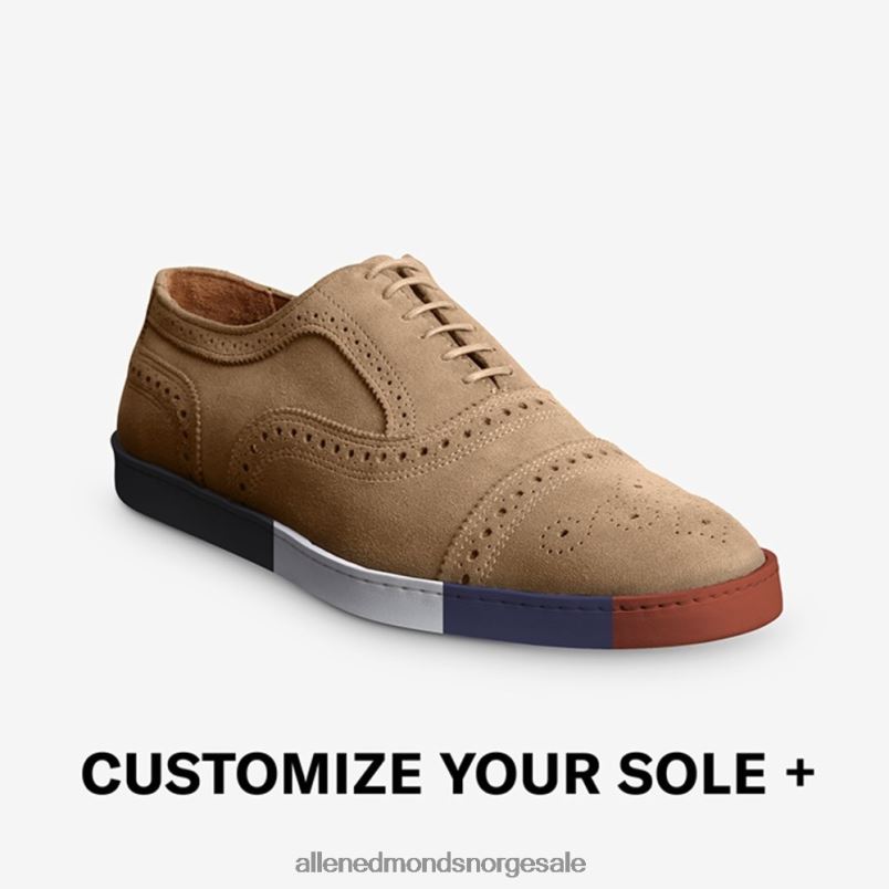 nei Allen Edmonds menn strand oxford sneaker i semsket skinn bein 64B6Z286