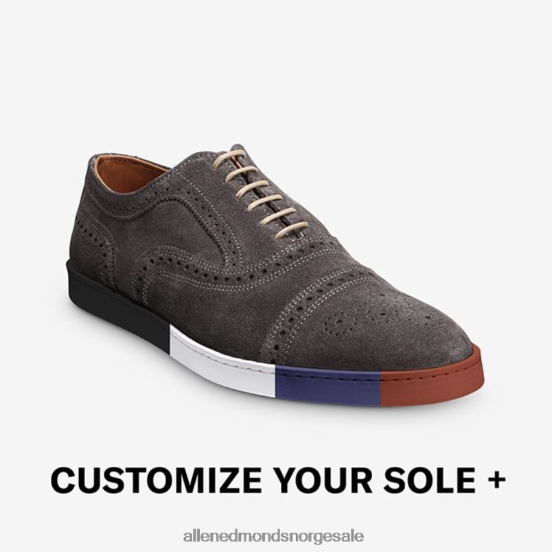 nei Allen Edmonds menn strand oxford sneaker i semsket skinn grå 64B6Z28