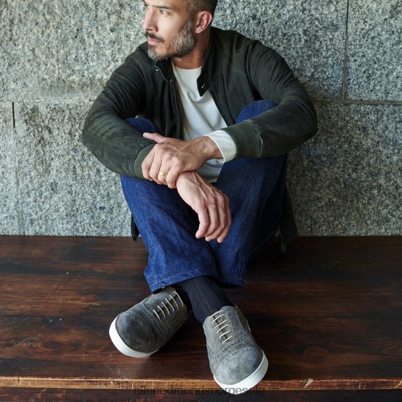 nei Allen Edmonds menn strand oxford sneaker i semsket skinn grå 64B6Z28