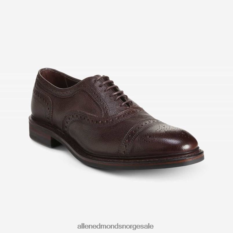 nei Allen Edmonds menn strandmok værbestandig oxford med dainite gummisåle brunt korn 64B6Z11