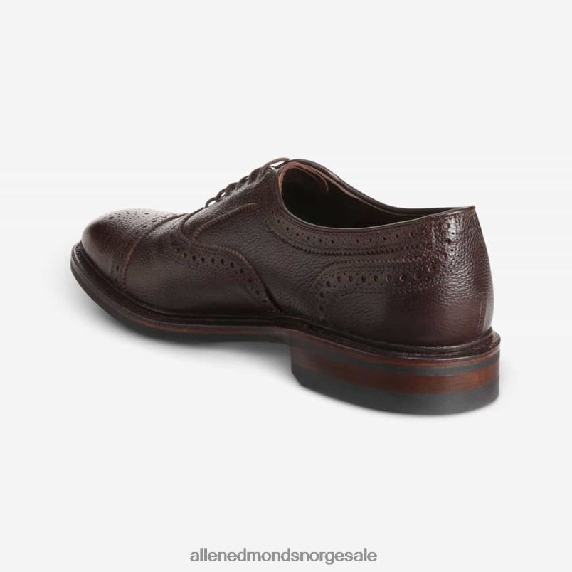 nei Allen Edmonds menn strandmok værbestandig oxford med dainite gummisåle brunt korn 64B6Z11