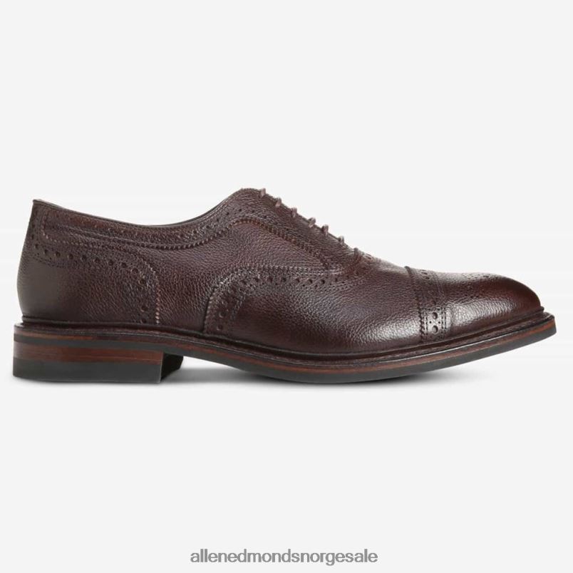 nei Allen Edmonds menn strandmok værbestandig oxford med dainite gummisåle brunt korn 64B6Z11