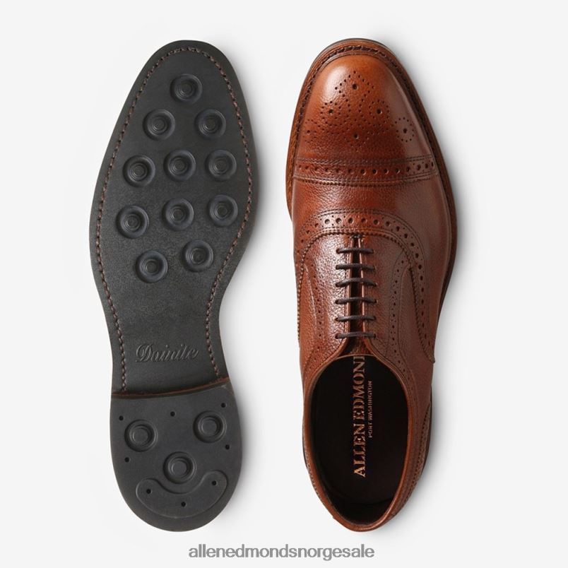 nei Allen Edmonds menn strandmok værbestandig oxford med dainite gummisåle brunt korn 64B6Z233