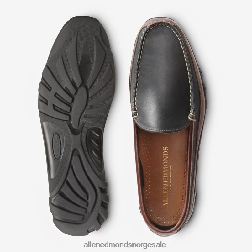 nei Allen Edmonds menn boulder venetiansk kjøring mokkasin svart med brun kant 64B6Z68
