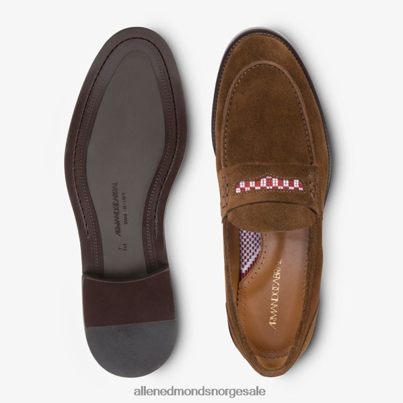nei Allen Edmonds menn bolama penny loafer i semsket skinn fra Armando cabral brun 64B6Z125