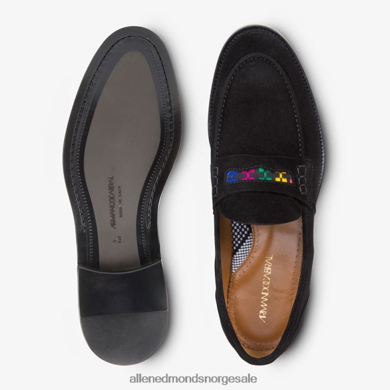 nei Allen Edmonds menn bolama penny loafer i semsket skinn fra Armando cabral svart 64B6Z464