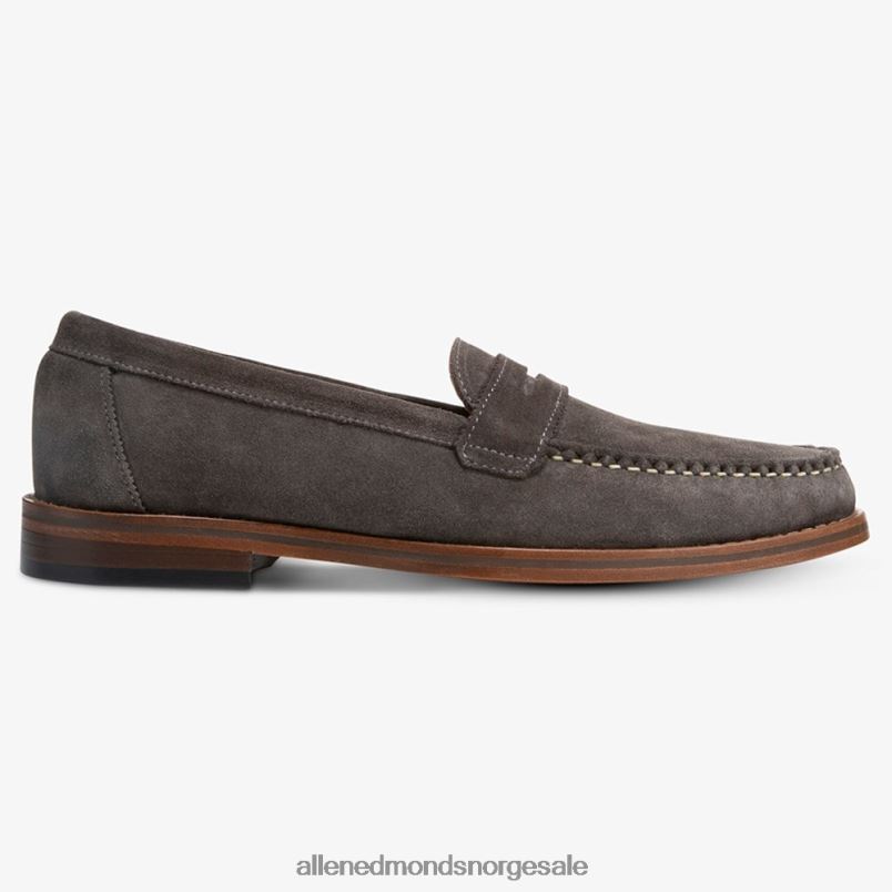 nei Allen Edmonds menn dylan penny loafer grå semsket skinn 64B6Z351