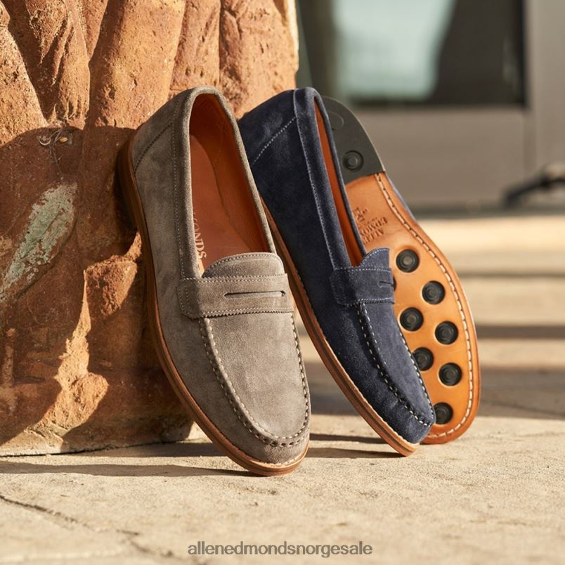 nei Allen Edmonds menn dylan penny loafer grå semsket skinn 64B6Z351