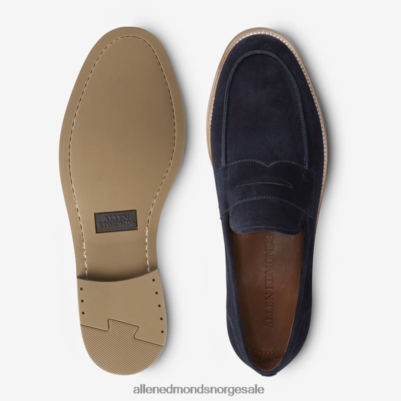 nei Allen Edmonds menn newton penny loafer marineblå semsket skinn 64B6Z384