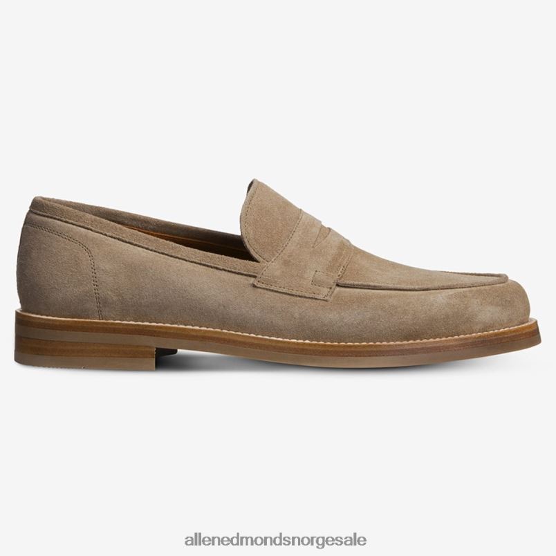 nei Allen Edmonds menn newton penny loafer taupe semsket skinn 64B6Z382