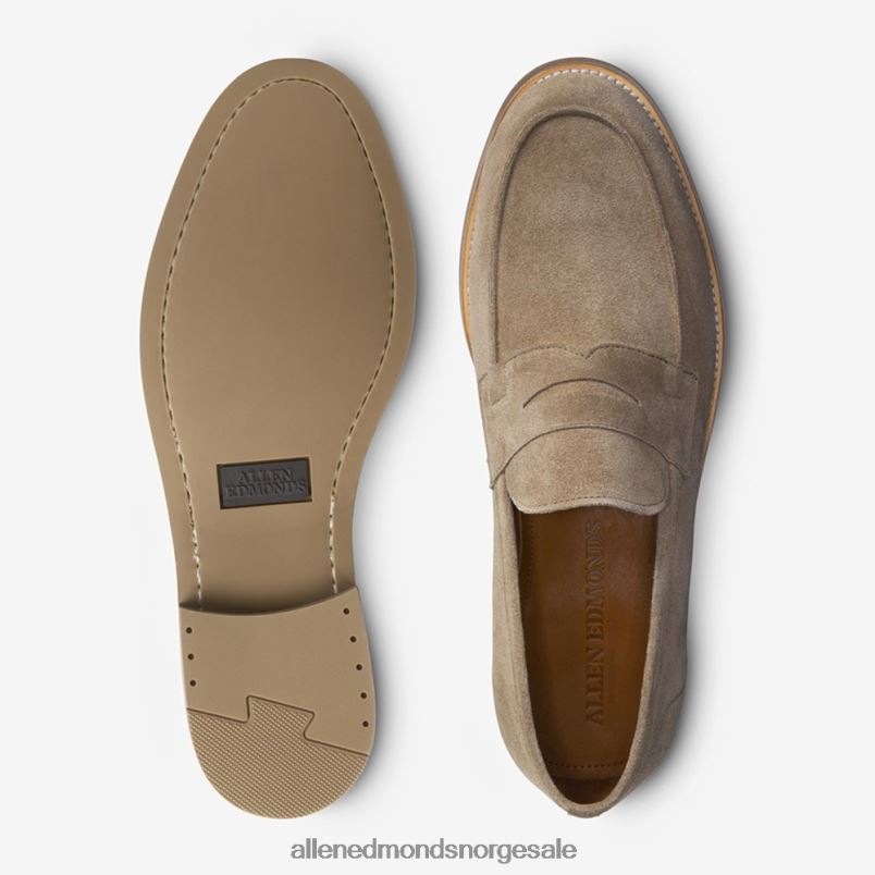 nei Allen Edmonds menn newton penny loafer taupe semsket skinn 64B6Z382