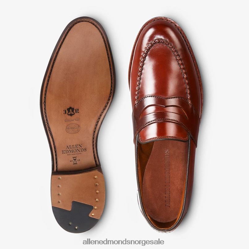 nei Allen Edmonds menn randolph shell cordovan penny loafer chili cordovan 64B6Z302