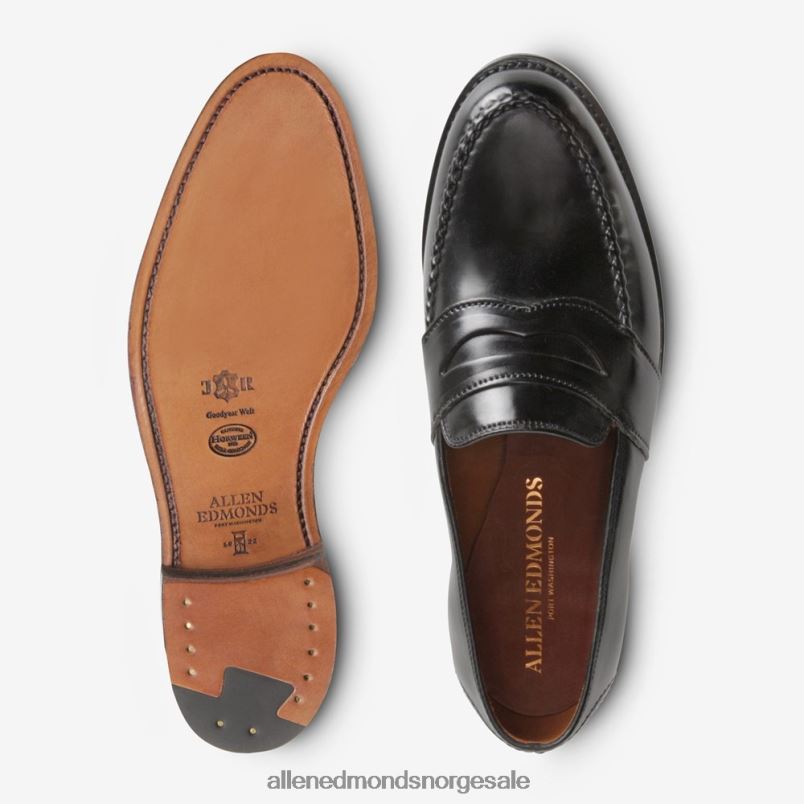nei Allen Edmonds menn randolph shell cordovan penny loafer svart cordovan 64B6Z34