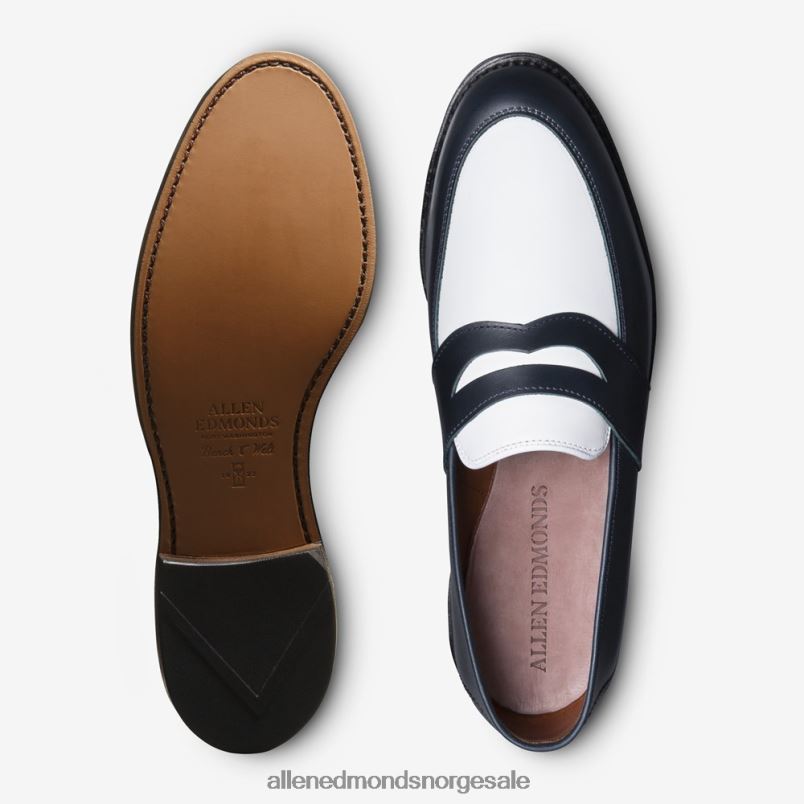 nei Allen Edmonds menn randolph tilskuer penny loafer marine/hvitt skinn 64B6Z171