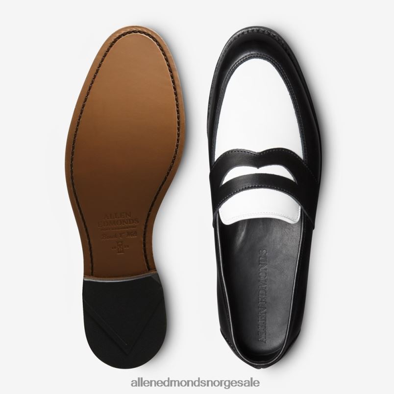 nei Allen Edmonds menn randolph tilskuer penny loafer svart/hvitt skinn 64B6Z170