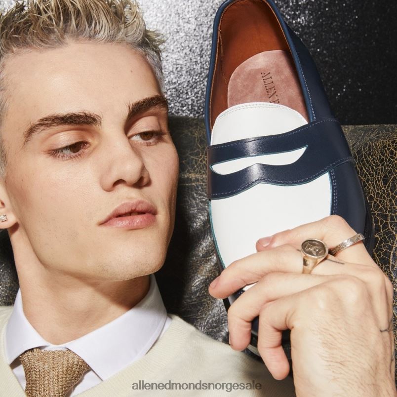 nei Allen Edmonds menn randolph tilskuer penny loafer svart/hvitt skinn 64B6Z170