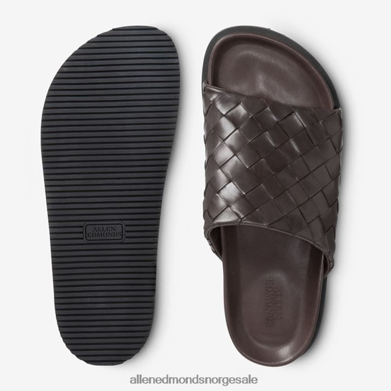 nei Allen Edmonds menn del mar vevd sandal mørkebrun 64B6Z460