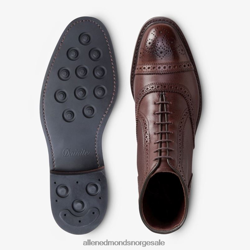 nei Allen Edmonds menn hamilton oxford-kjolestøvel med cap-toe brunt tumlet 64B6Z131